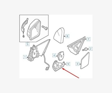 MERCEDES BENZ S-KL W221 06.09 - 09.13 КРЫШКА ЗЕРКАЛА ПРАВОЕ