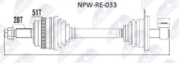 ПОЛУОСЬ ПРИВОДНАЯ RENAULT MASTER II 2.5DCI 01-, OPEL