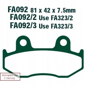 КОЛОДКИ ТОРМОЗНЫЕ EBC FA092R