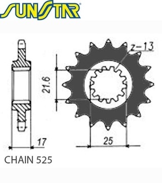 ZEBATKA ПРИВОДНАЯ SUNSTAR SUNF408-15, SUNSTAR, .