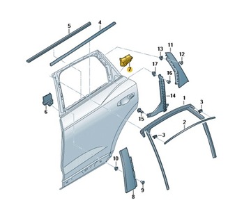 УПЛОТНЕНИЕ ДВЕРЬ ЗАД ЛЕВАЯ AUDI Q3 ASO ОРИГИНАЛ