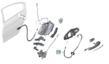 ТРОС РУЧКИ ВНЕШНЕЙ ДВЕРЬ ЗАД BMW 5 G30/G31 ОРИГИНАЛ