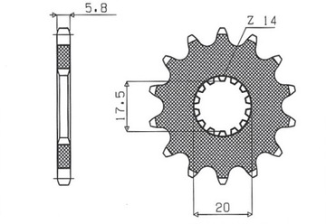 ЗУБЧАТКА ПЕРЕДНЯЯ 440 13 YAMAHA YZ 125 '87-'04 (JTF564.13) (ŁAŃC. 520)