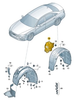 НАКЛАДКА ЗАЩИТА ЗАДНЕГО ПОДКРЫЛКА КРЫЛА ЛЕВАЯ AUDI A8 D5 ASO ОРИГИНАЛ