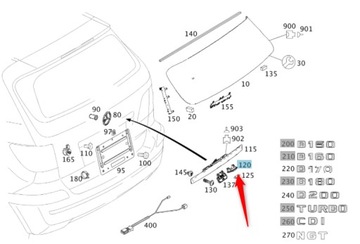 BELEUCHTUNG KENNZEICHEN REJE. B CLASS W245 MERCEDES