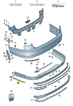 НАКЛАДКА ДЕКОРАТИВНЫЙ БАМПЕРА ЗАДНЕГО ЛЕВАЯ AUDI A8 D5 ASO ORYGNIAŁ НОВЫЙ