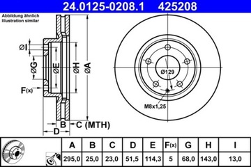 2X ДИСК ТОРМОЗНОЙ MAZDA ПЕРЕД 3/CX-3 1,5D/2,0 13- 24.0125-0208.1