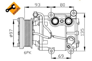 КОМПРЕССОР КОНДИЦИОНЕРА FORD MONDEO SCROLL-90V NRF