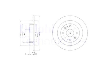 DELPHI ДИСКИ ТОРМОЗНЫЕ ТОРМОЗНЫЕ 2 ШТУКИ. ЗАД MAZDA 323 C IV 323 F IV 323 S IV