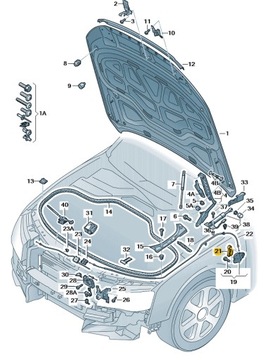 ДЕРЖАТЕЛЬ ОТКРЫВАНИЯ ПЕРЕДНЕГО КАПОТА ДВИГАТЕЛЯ AUDI A8 D4 PRZEDLIFT ASO