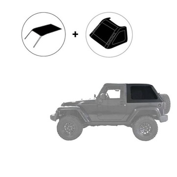 КРЫША MIĘKKI BEZSTELAŻOWY TYPU FASTBACK SUNTOP Z SZYBAMI JEEP WRANGLER JK 2D