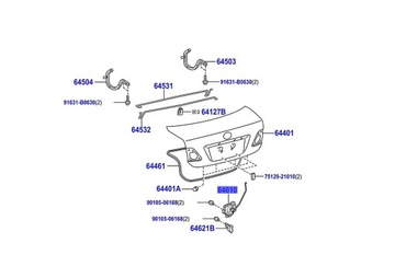 COROLLA E15 08-13 ЗАМОК КРИШКА БАГАЖНИКА 3 PIN