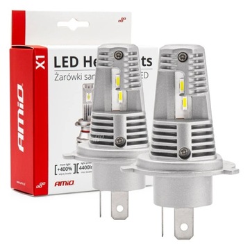 ЛАМПОЧКИ АВТОМОБІЛЬНИЙ LED (СВІТЛОДІОД) SERIA X1 H4 6500K CANBUS AMIO-02965