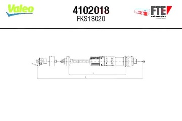 VALEO ТРОС ЗЧЕПЛЕННЯ TX 58010200 CITROEN XSARA 00-05 Z