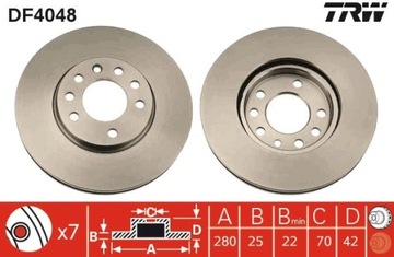 ДИСК ТОРМОЗНОЙ OPEL ПЕРЕД ASTRA/CORSA/MERIVA 98- DF4048