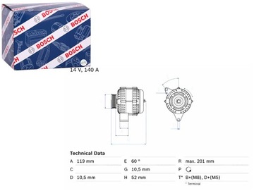 ГЕНЕРАТОР SAAB 9-3 9-5 2.0 2.3 09.97-12.09 BOSCH