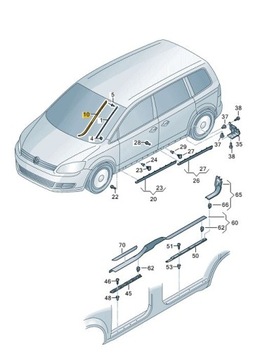 НАКЛАДКА УПЛОТНИТЕЛЬ УПЛОТНИТЕЛЬ VW SHARAN ПРАВОЕ