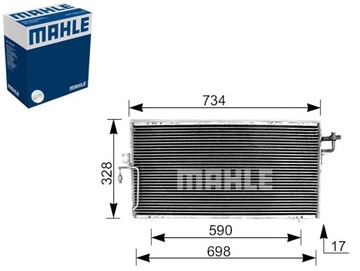 КОНДЕНСАТОР КОНДИЦИОНЕРА NISSAN PRIMERA 1.6-2.0D 02.91-07.02 MAHLE