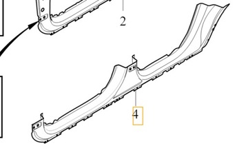 VOLVO XC60 II ЛЕВЫЙ ПОРОГ ZEWNETRZNY ОБШИВКА ЛЕВОГО ПОРОГU 31484170