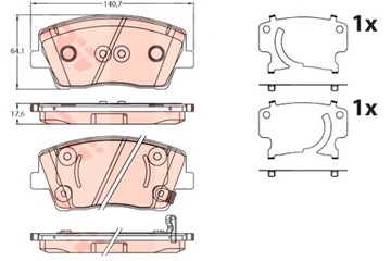 TRW КОЛОДКИ ТОРМОЗНЫЕ ПЕРЕД KIA STINGER 2.0 06.17-