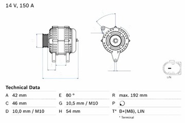 BOSCH ГЕНЕРАТОР VOLVO C30 S40 II S60 II S80 II V40 V50 V60 I V70 III 