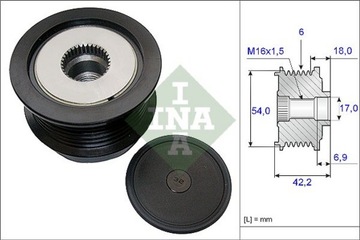 INA 535018810 СЦЕПЛЕНИЕ ГЕНЕРАТОРА OPEL SAAB