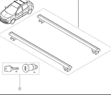 БАГАЖНИК НА КРЫШУ БАЛКИ RENAULT SCENIC II OE