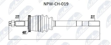 ПОЛУОСЬ ПРИВОДНАЯ JEEP GRAND CHEROKEE 99-04 /WITH VAR