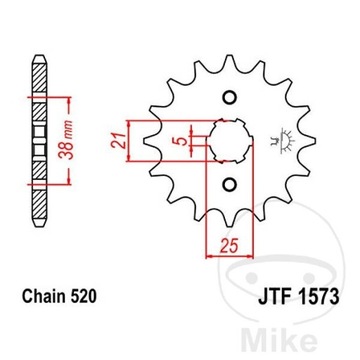 ЗУБЧАТКА ПЕРЕДНЯ JT F1573-13, 13Z, РОЗМІР 520