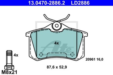 КОЛОДКИ ТОРМОЗНЫЕ ATE CERAMIC ATE 13.0470-2886.2