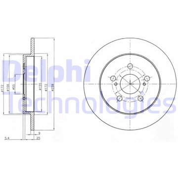 КОМПЛЕКТ. ТОРМОЗНОЙ ДИСК ТОРМОЗНЫХ (2 ШТ.) ЗАД L/P TOYOTA PRIUS, PRIUS PHV, VERSO S