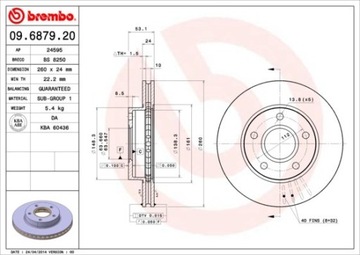 ДИСК ТОРМОЗНОЙ ПЕРЕДНЯЯ FORD SCORPIO 86-94