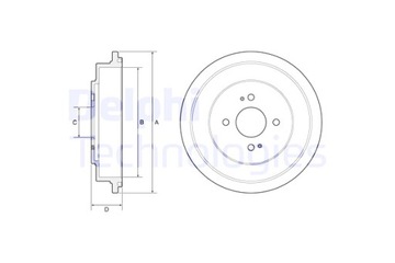 DELPHI БАРАБАНЫ ТОРМОЗНЫЕ 2 ШТУКИ. CIVIC