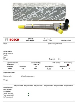 WTRYSKIWACZ 0445110243 OPEL SAAB FIAT 1.9 