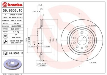 ДИСК ТОРМОЗНОЙ BREMBO 09.9505.11