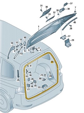 УПЛОТНИТЕЛЬ КРЫШКИ БАГАЖНИКА БАГАЖНИКА VW SHARAN SEA ALHAMBRA