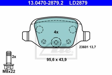 КОЛОДКИ ТОРМОЗНЫЕ ATE CERAMIC ATE 13.0470-2879.2