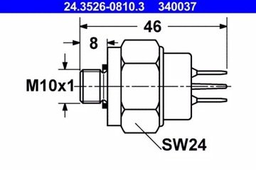 434653 ATE КОЛОДКИ ТОРМОЗНЫЕ ПЕРЕКЛЮЧАТЕЛЬ, SWIATLO СТОП ATE 24.3526-0810.3 SZ