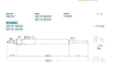 FAE СВЕЧА НАКАЛА HYUNDAI H 200 2.5 CRDI