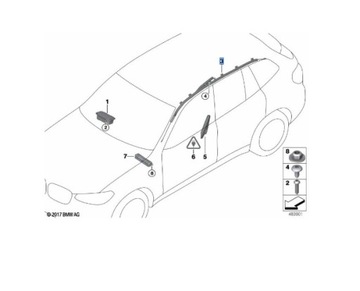 BMW X3 G01 ПОДУШКА ВОЗДУШНАЯ OCHRONY GŁOWY ЛЕВАЯ ШТОРА 72127396863