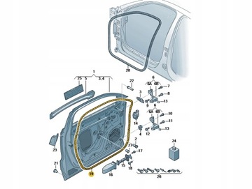 УПЛОТНИТЕЛЬ ДВЕРЬ ПЕРЕД ВНЕШНЕЕ. AUDI A3 8V5837912C ASO