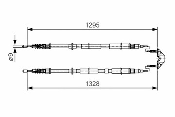 BOSCH ТРОС ГАЛЬМІВНИЙ РУЧНОГО СЕРЕДИНА L/P 1328MM 1295MM OPEL ASTRA G