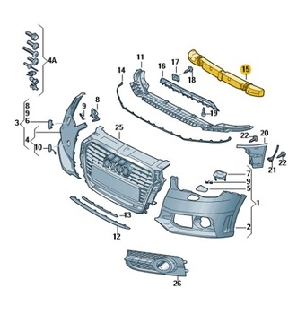 АБСОРБЕР ПЕНКА БАМПЕРА ПЕРЕДНЕГО AUDI A1 PRZEDLIFT ASO ОРИГИНАЛ