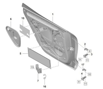 ДВЕРЬ ЛЕВАЯ ЗАДНЕЕ KONSTRUKCJA PORSCHE TAYCAN 9J1833051YGRV