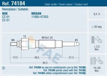 СВЕЧА НАКАЛА NISSAN PATROL -97, LAUREL -89 2.8TD