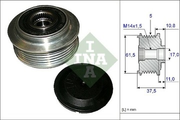 СЦЕПЛЕНИЕ ГЕНЕРАТОРА INA 535 0107 10