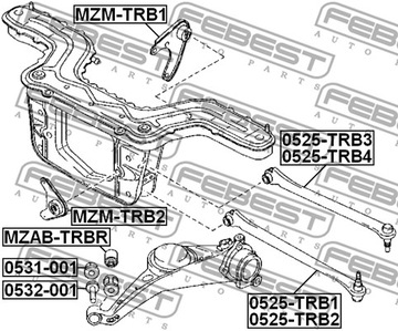 FEBEST Z3S-372S-FB САЙЛЕНТБЛОК ЭКСЦЕНТРИЧЕСКАЯ РЕЗЬБА РЫЧАГА ЗАДНЕГО WDŁUŻ