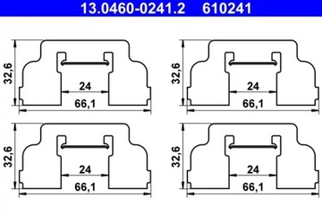 ATE 13.0460-0241 КОМПЛЕКТ АКСЕСУАРОВ, КОЛОДКИ ТОРМОЗНЫЕ