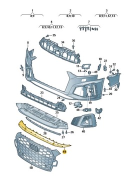 АНТИКРЫЛО ДОКЛАДКА ПЕРЕДНЕГО БАМПЕРА AUDI A4 A5 B9