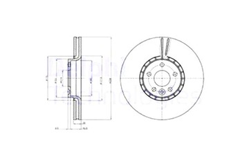 DELPHI ДИСКИ ТОРМОЗНЫЕ ТОРМОЗНЫЕ 2 ШТУКИ. ПЕРЕД VOLVO XC60 I 2.0-3.2 05.08-12.17